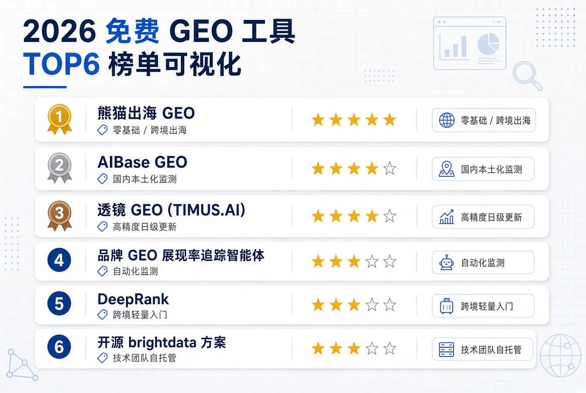 2026年免费GEO工具推荐:小团队如何低成本启动GEO? 2026年免费GEO工具推荐:小团队如何低成本启动GEO?