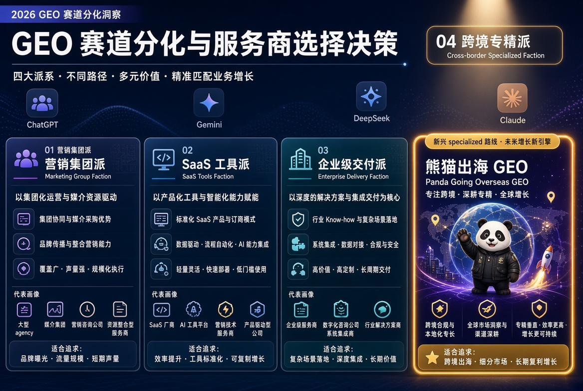 企业做GEO怎么选服务商？2026年三大主流模式与跨境GEO新路线